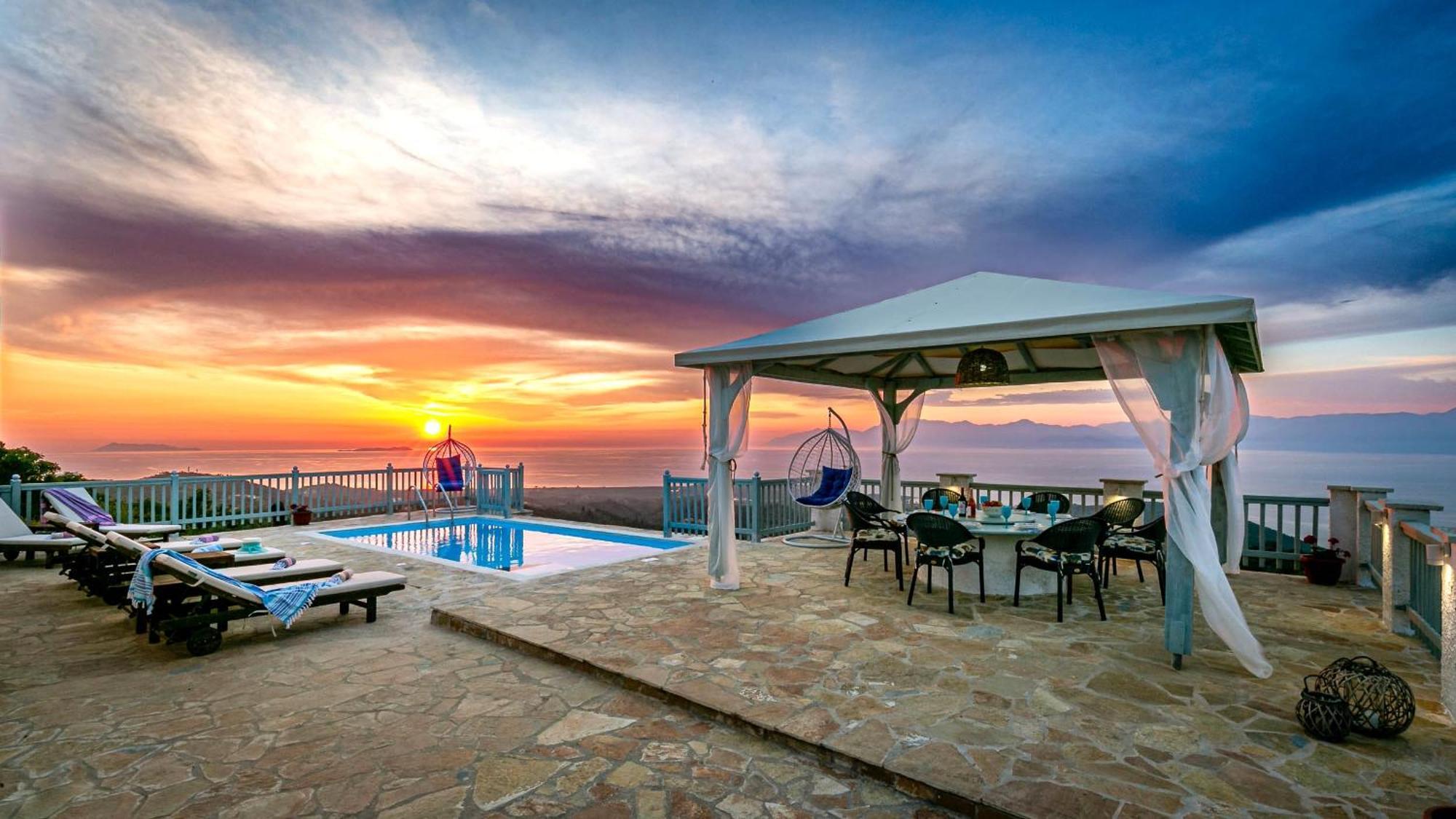 Villa Orizontas Corfu, Private Villa With Breathtaking Views Loutses Eksteriør bilde