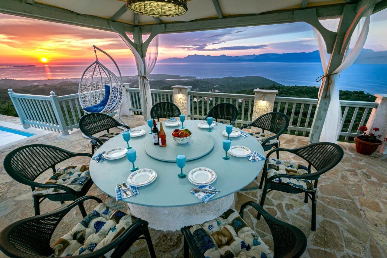 Villa Orizontas Corfu, Private Villa With Breathtaking Views Loutses Eksteriør bilde