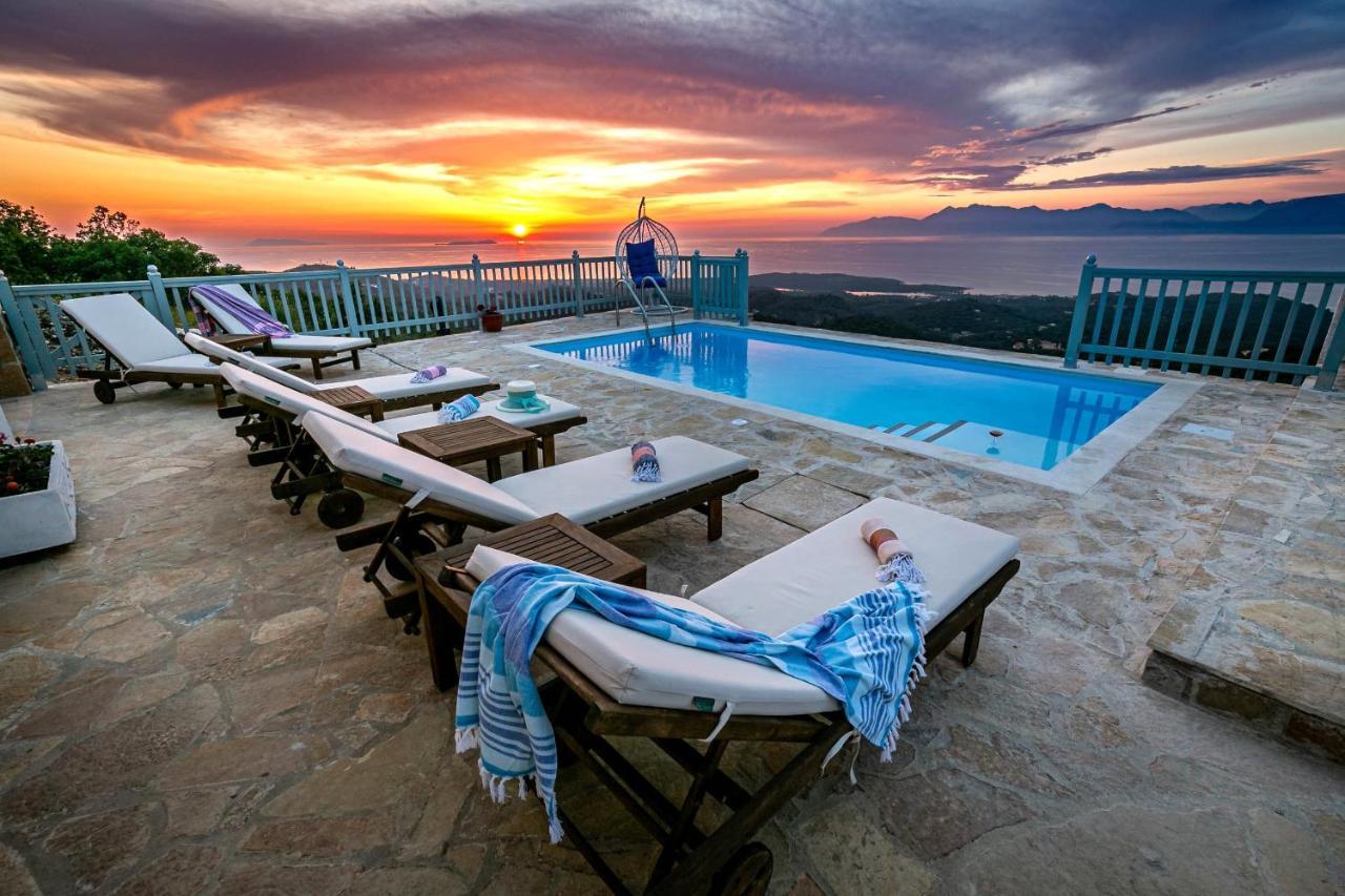 Villa Orizontas Corfu, Private Villa With Breathtaking Views Loutses Eksteriør bilde