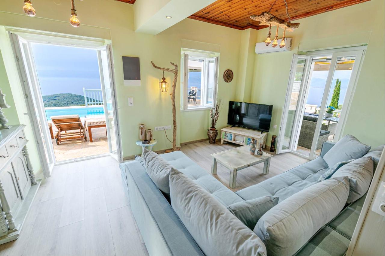Villa Orizontas Corfu, Private Villa With Breathtaking Views Loutses Eksteriør bilde