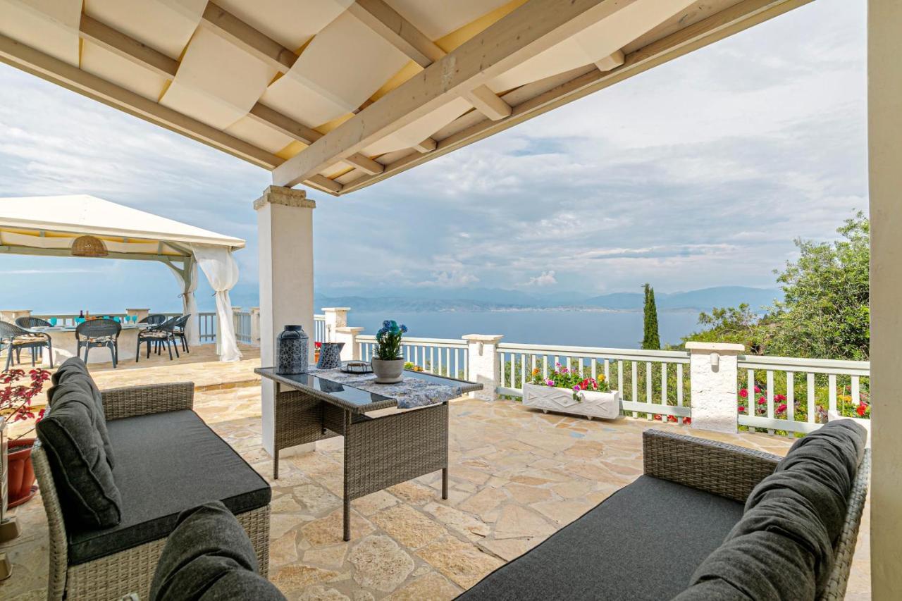 Villa Orizontas Corfu, Private Villa With Breathtaking Views Loutses Eksteriør bilde